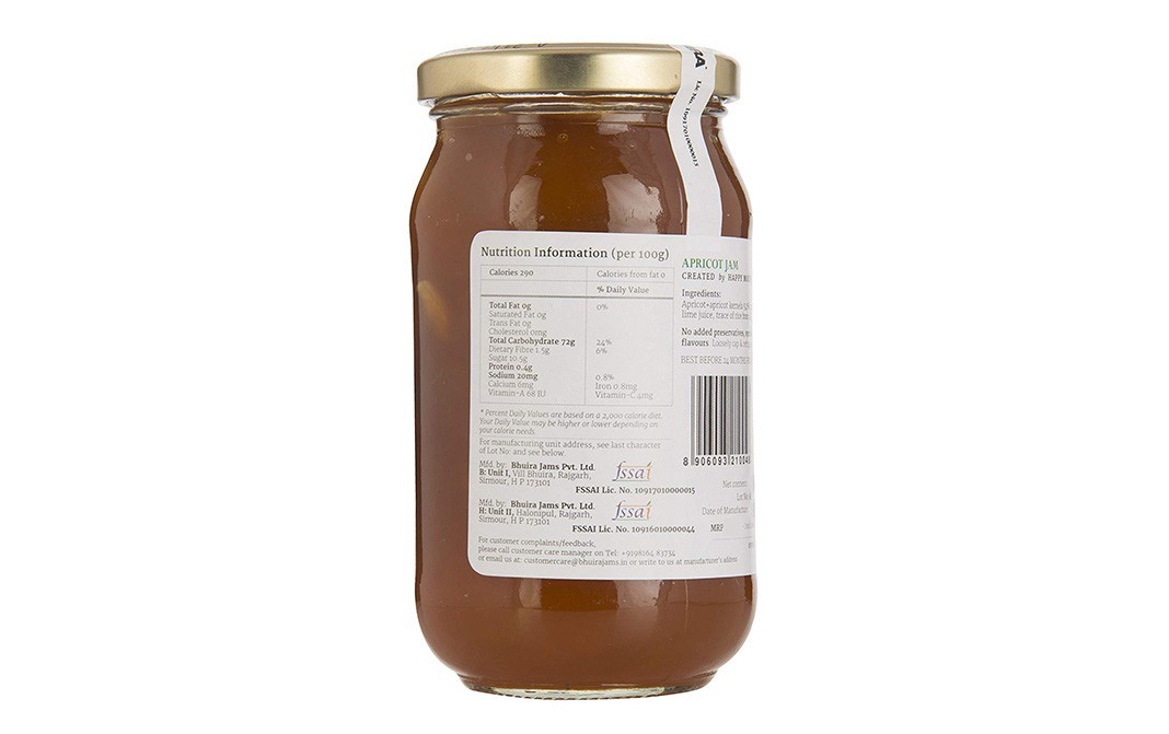 Bhuira Apricot Jam    Glass Jar  470 grams